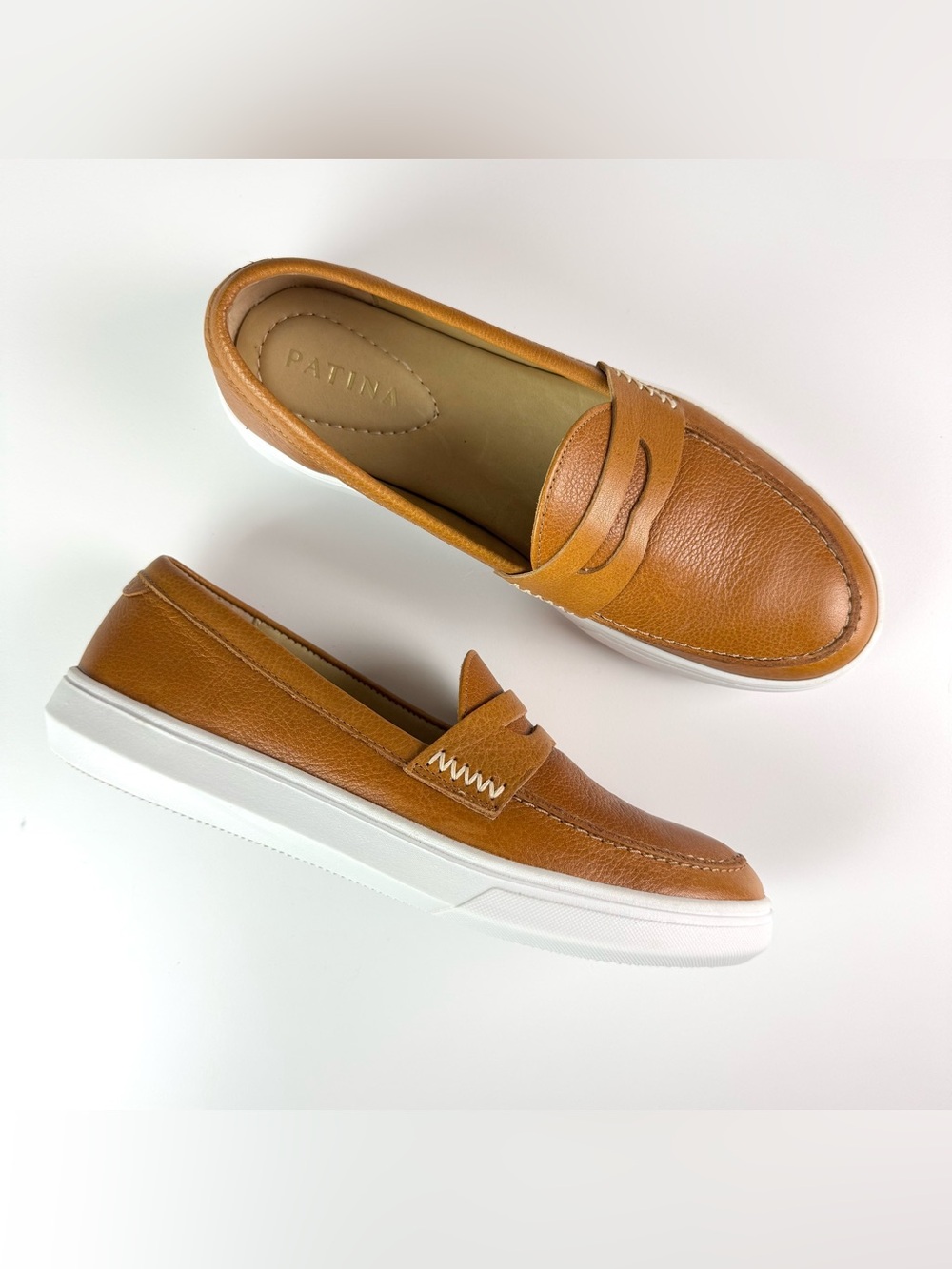Portland Leather Patina Boardwalk Penny Loafers Dune Tan Size Women’s 9